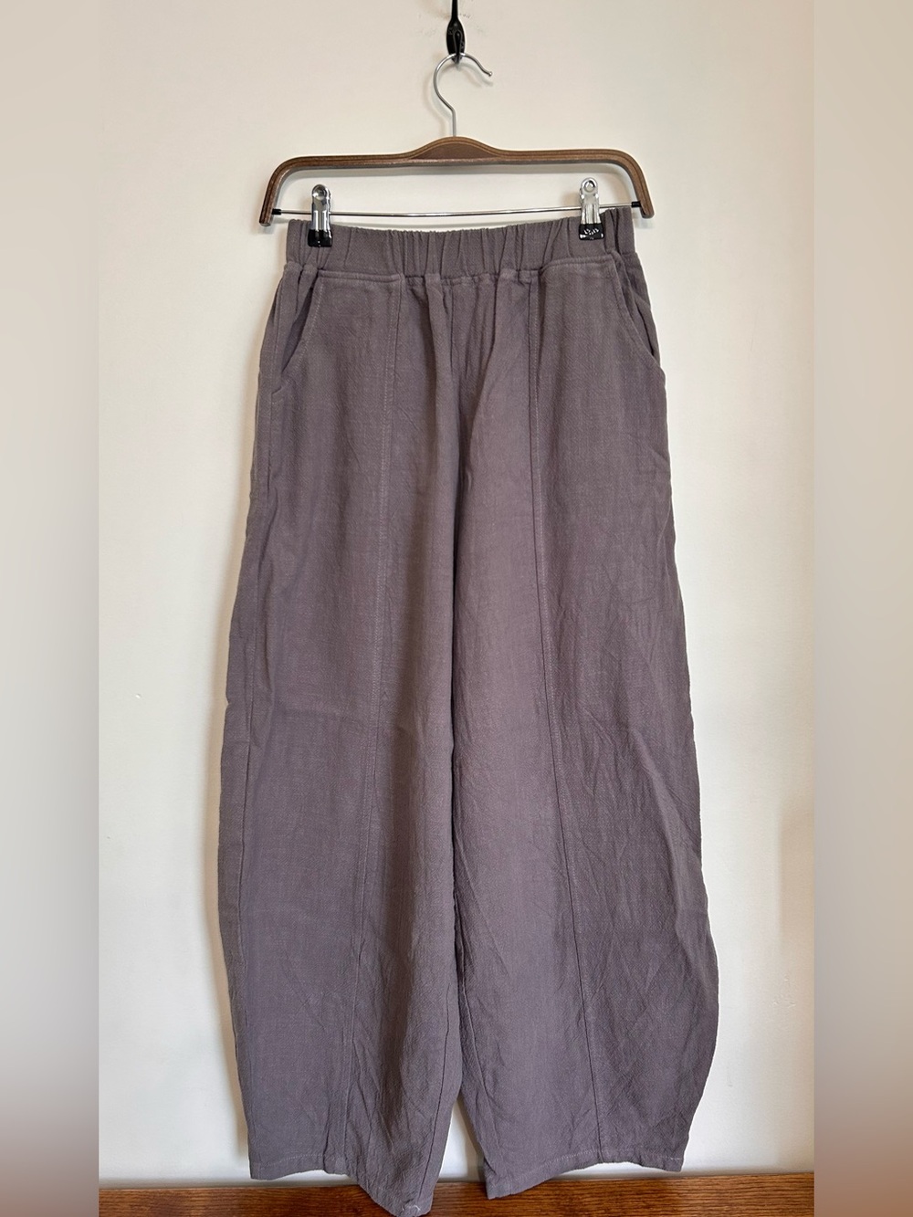 IXIMO LINEN/COTTON BLEND BARREL PANTS HIGH RISE WITH POCKETS